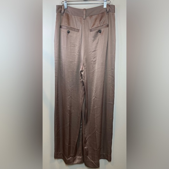 NWT Madewell The Harlow Wide-Leg Satin Pant Trouser in Iced Mocha Size 6 - Picture 7 of 16